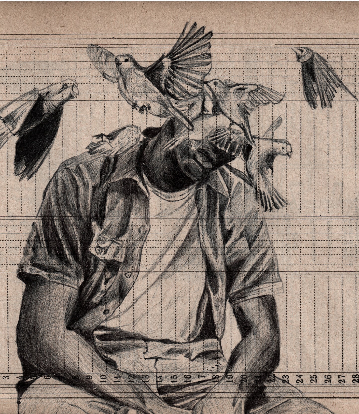 Pájaros en la cabeza print